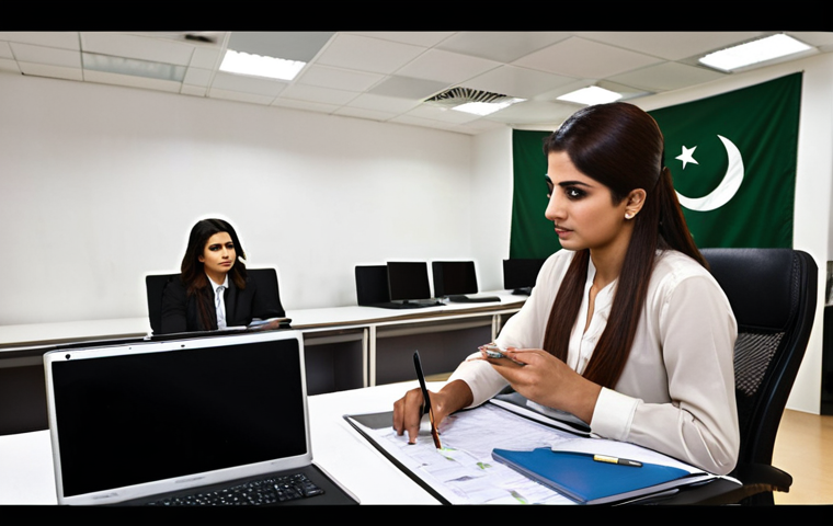 **Image Prompt:** A modern office setting in Pakistan. A female administrator, dressed in smart casual attire, is collaborating with colleagues on a budget planning document. The atmosphere is professional and collaborative. In the background, you can see the Pakistani flag subtly displayed.